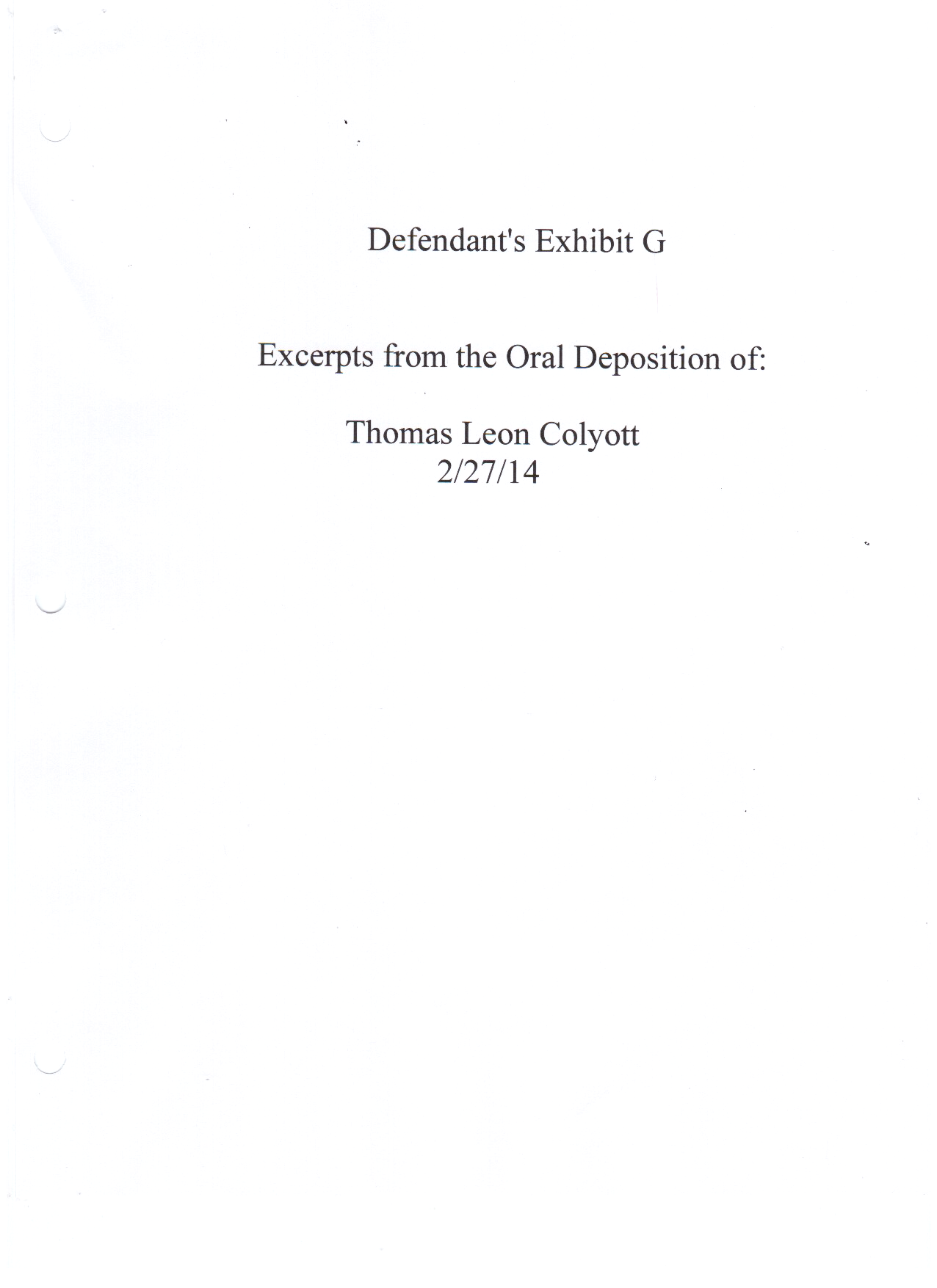 Exhibit G