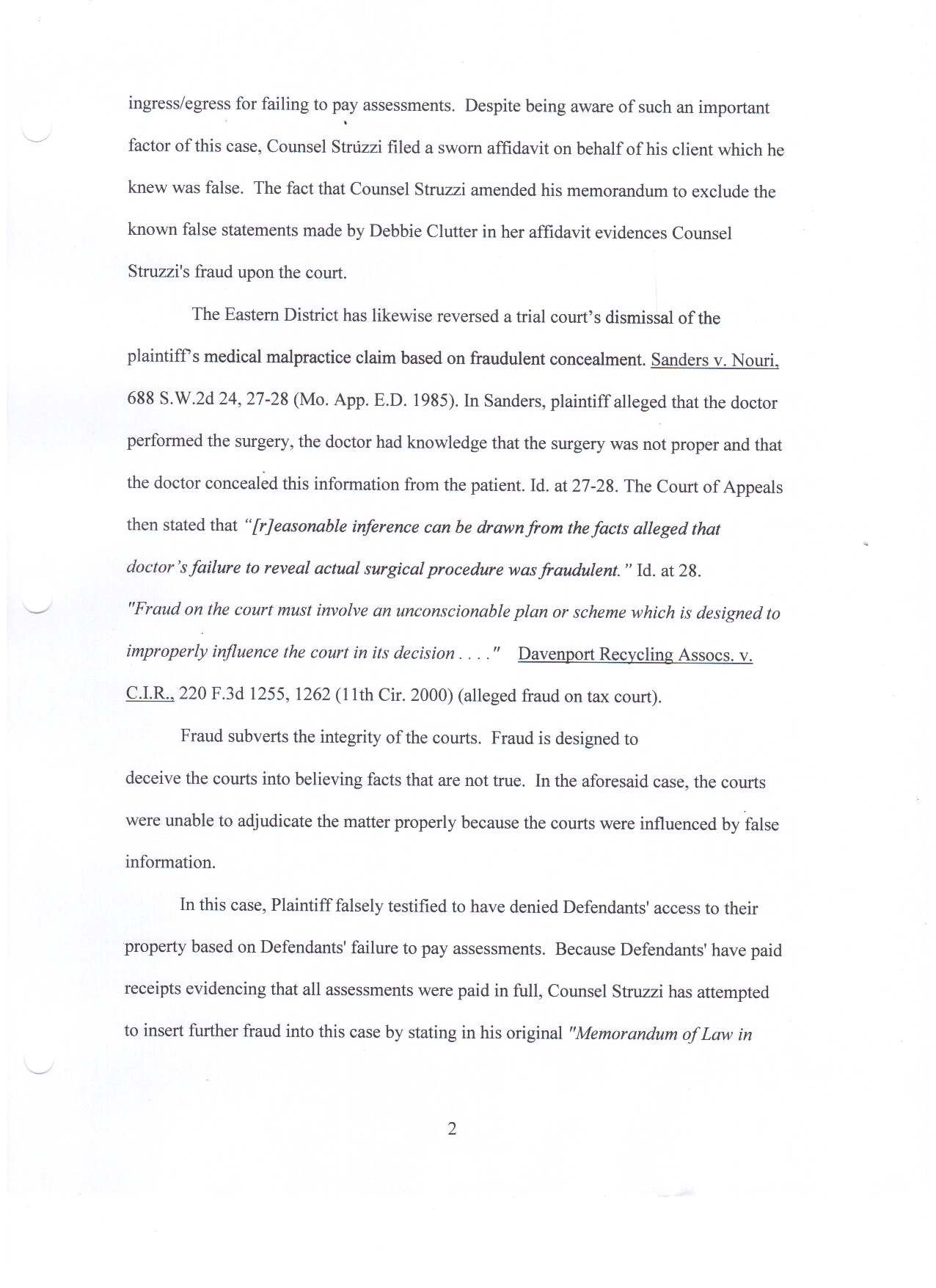 Opposing Memorandum