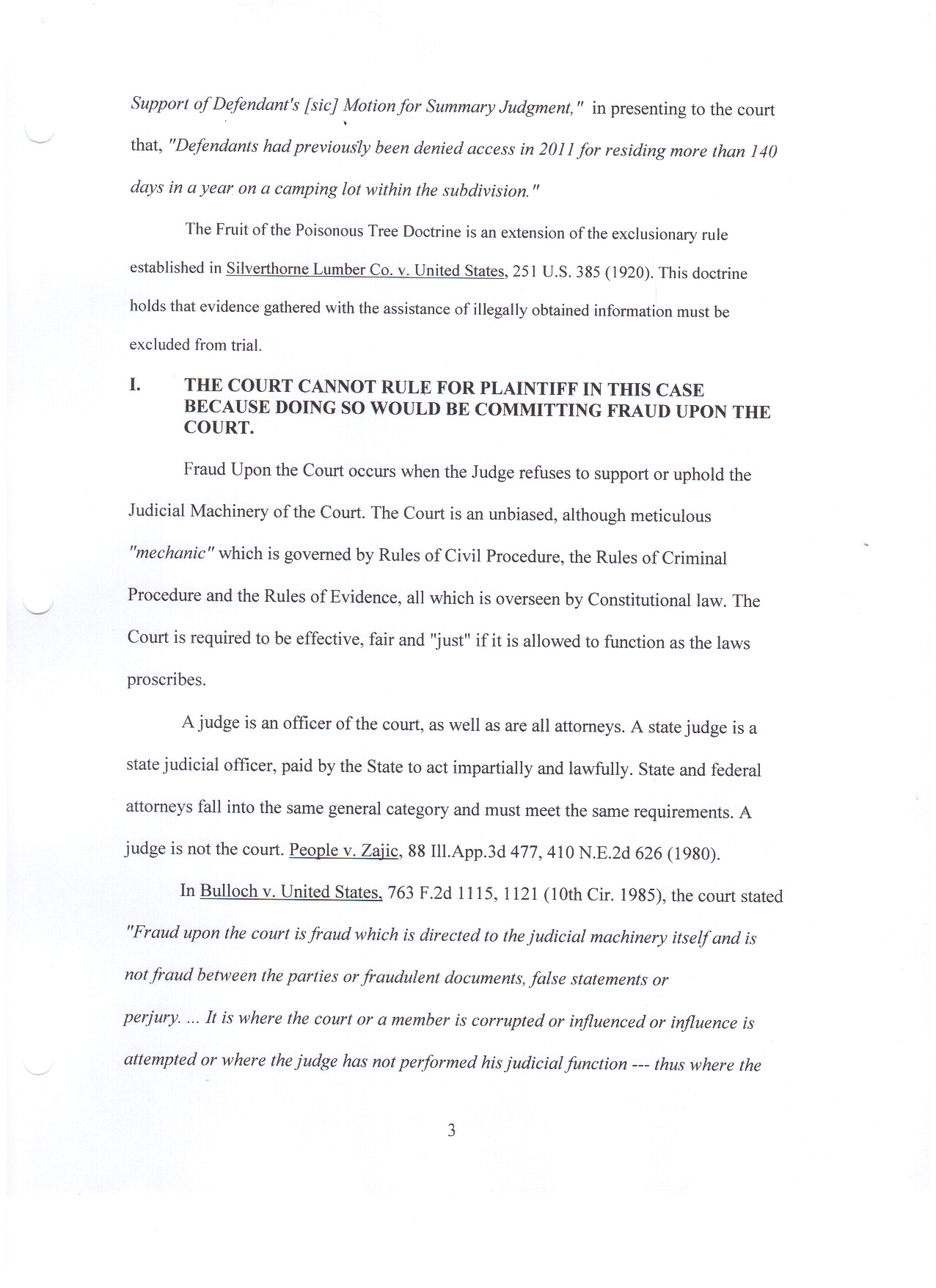 Opposing Memorandum