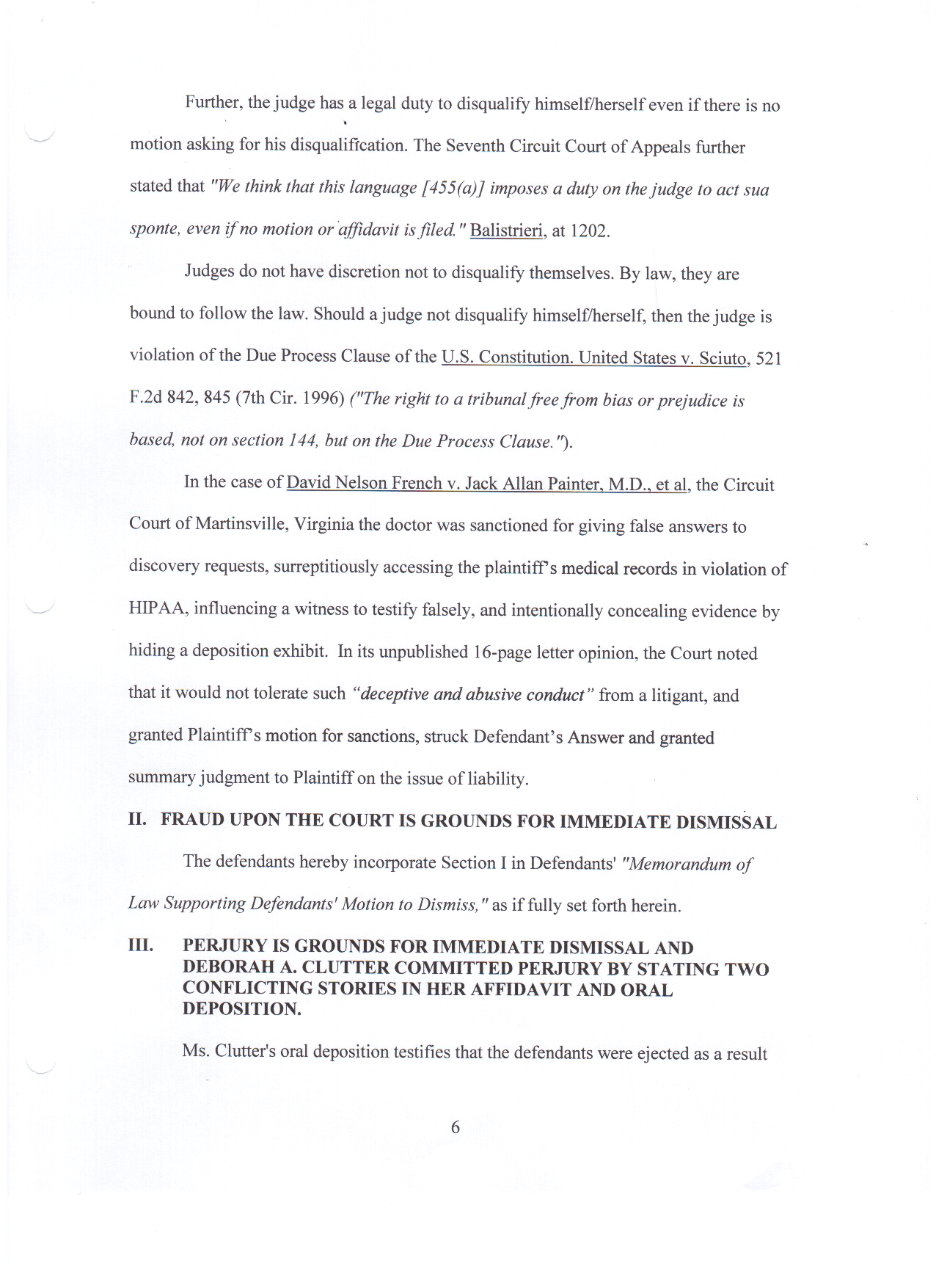 Opposing Memorandum