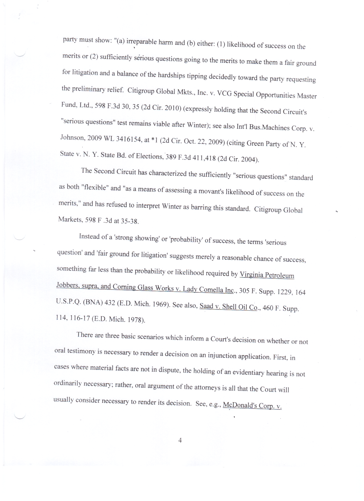 Prohibitory Injunction Memorandum