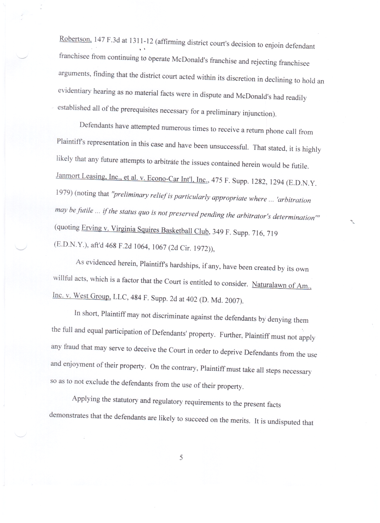 Prohibitory Injunction Memorandum