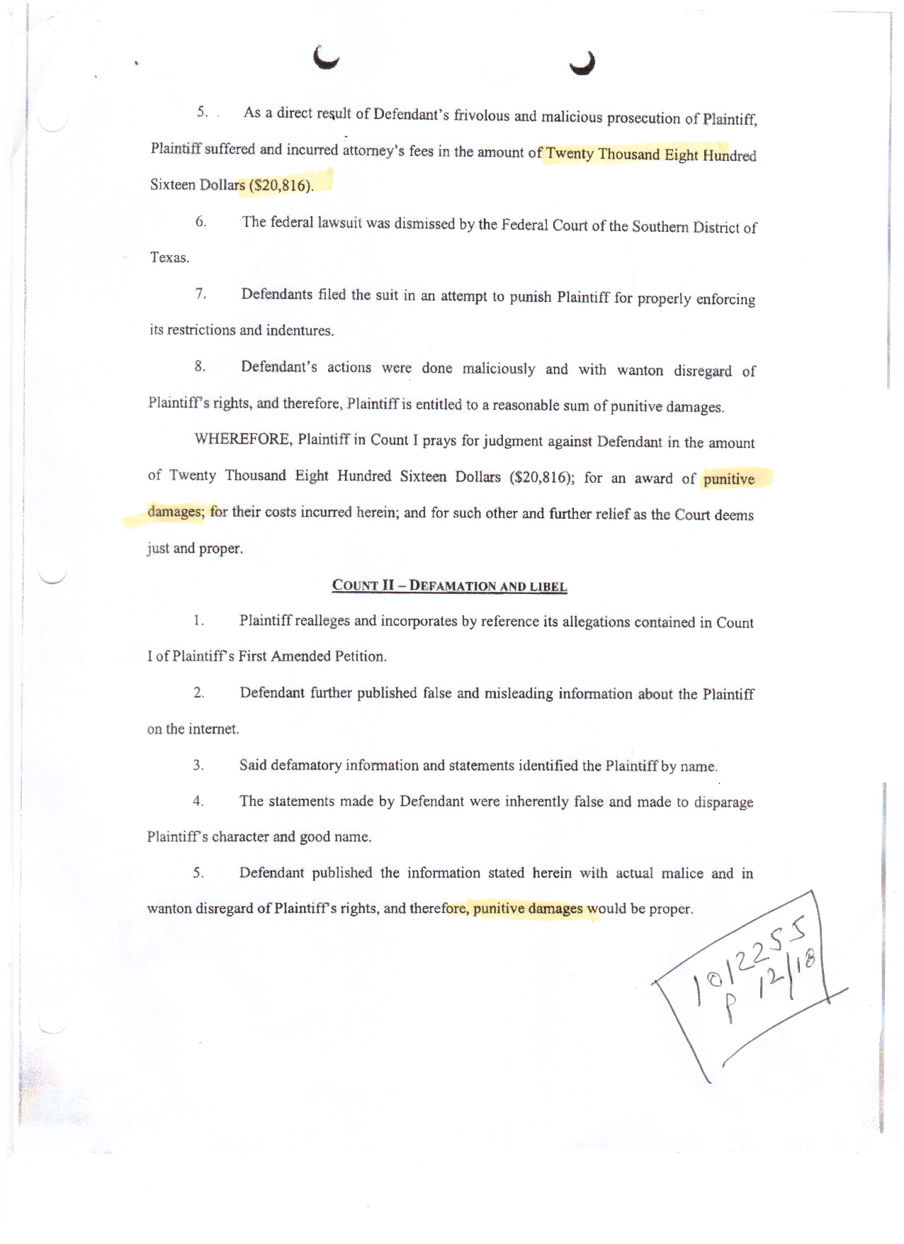 Amended Petition