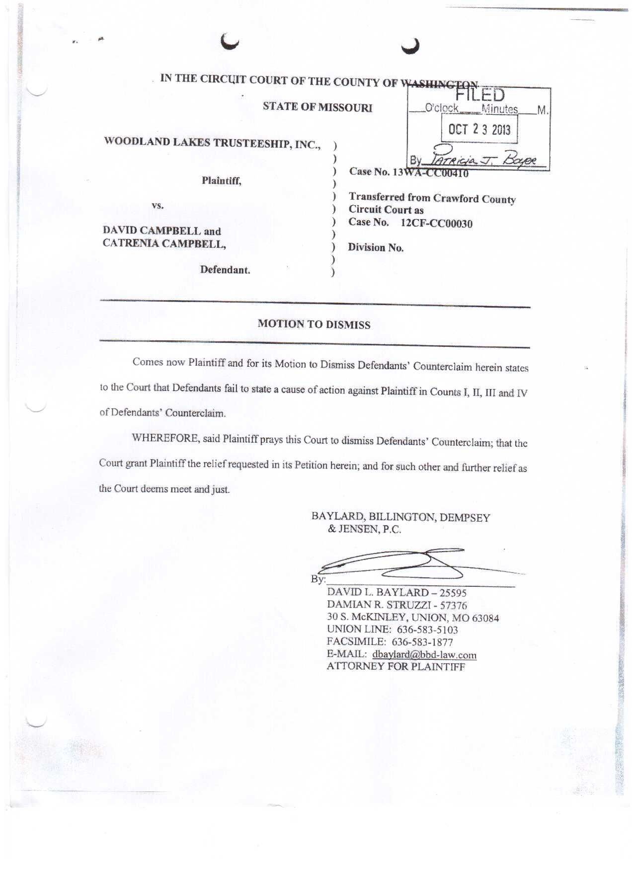 Motion To Dismiss