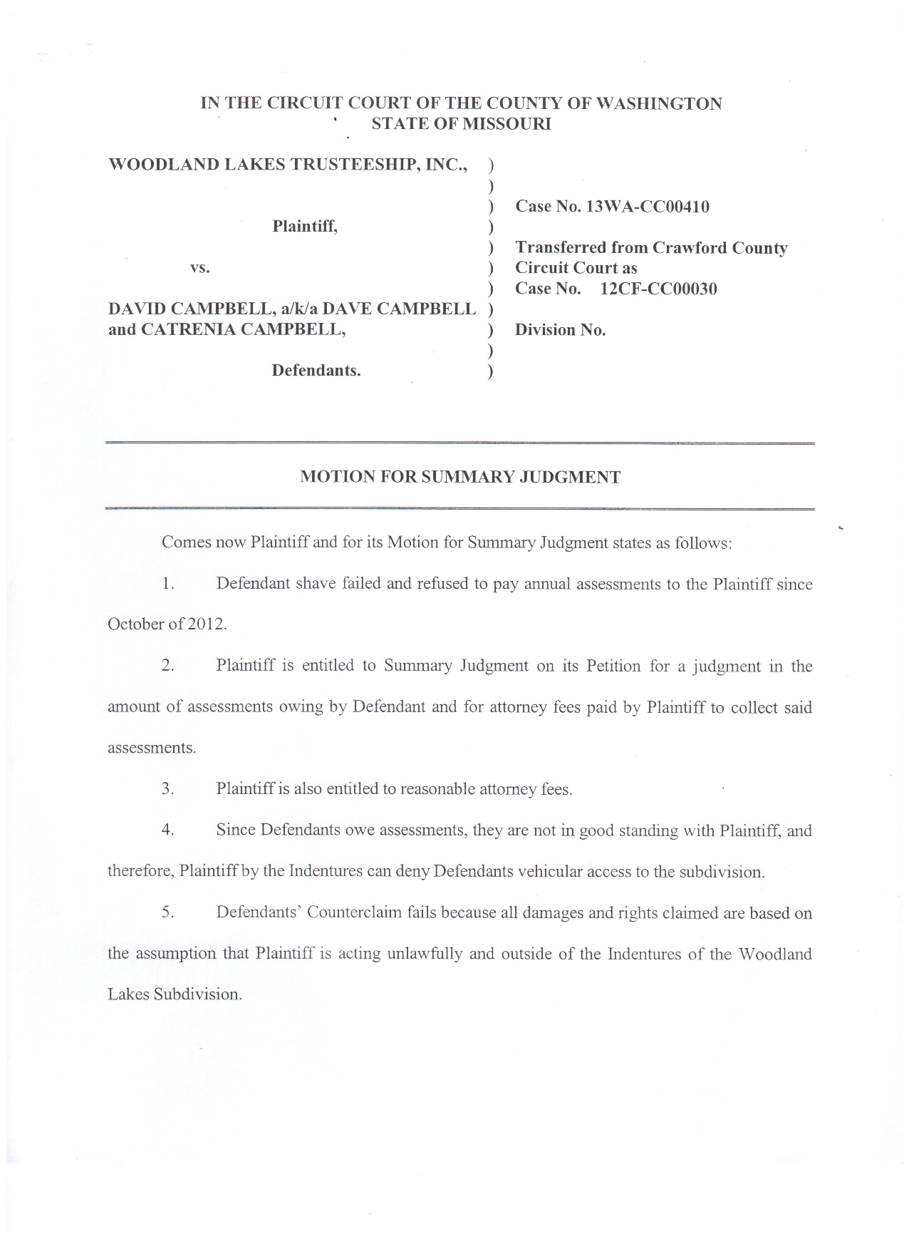Summary Judgment